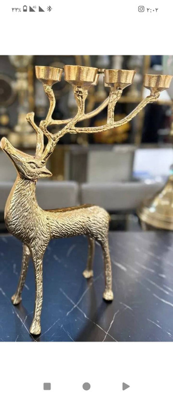 جاشمعی شش شعله گوزن آلومینیومی